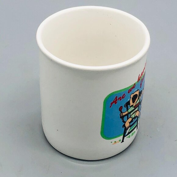 Are We Having Fun Yet Coffee Cup Multi Colored Length 3.5" glass humor READ - Picture 7 of 8